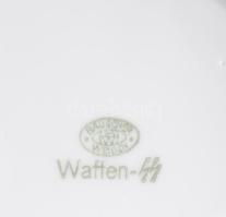 cca 1940-1945 Waffen SS leveskínáló tál, kétoldalt oroszlánmaszkos fogóval, hibátlan, jelzett, 32x17...