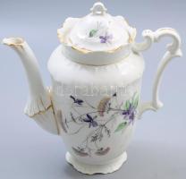 cca 1880, Szecessziós teás kanna, kopással, kis sérüléssel, m: 23 cm