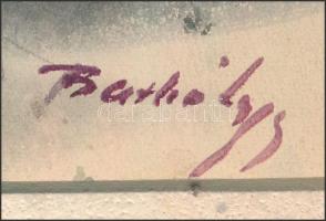 Bathó Lajos (1920-23 körül a Képzőművészeti Főiskola növendéke): Kislány macskával. Akvarell, ceruza...