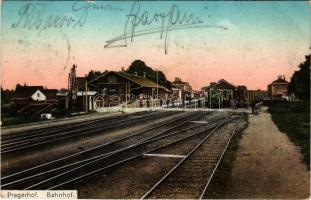 1916 Pragersko, Pragerhof; Bahnhof / railway station, locomotives, trains (EK)