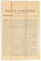 1887 Kossuth Lajos levele Kiskunfélegyháza városának díszpolgárává választásakor. 4p. restaurált