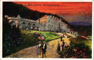 1918 Wien, Vienna, Bécs; Schloss-Hotel Kobenzl, Sonnenuntergang / castle hotel, sunset (EK)