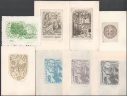 1966 Tempinszky István (1907-1979): Kisgrafika és ex libris, össz. 8 db (közte 3 db erotikus). Rézkarc, papír, egy kivételével mindegyik ceruzával jelzett, klf. méretekben
