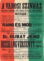 1926 Nagykanizsa. A Városi színház megnyitása nagy méretű plakát 64x94 cm
