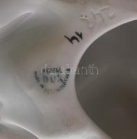 Royal Dux hölgy madárral. Jelzett, m: 10 cm