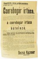 Nagykőrös cserebogár irtására felszólító plakát 32x48 cm