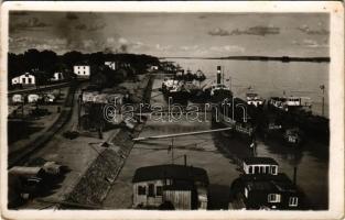 1940 Giurgiu, Gyurgyevó, Gyurgyó; port, steamships, quay, railway station. photo (fl)
