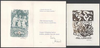 Diskay Lenke (1924-1980): 13 db ex libris és kisgrafika. Klf. technikák, papír, részben ceruzával je...