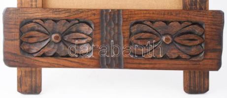 Népi faragott fa keret, jó állapotban, 100x60 cm