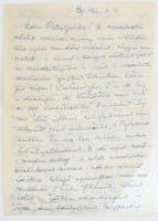 1966 Szepes Mária (1908-2007) írónő és férje, Szepes Béla (1903-1986) síelő és gerelyhajító olimpikon, karikaturista autográf levele, dátumozással (Bp., 1966. X. 4.), autográf aláírással ("Mária Béla és a Többiektől.") Hajtott, az egyik sarkán gyűrődéssel, 3 beírt oldal, 2 sztl. lev.