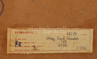 Nagy Ernő Sándor (1926-2013): Tél. Olaj, farost. Jelezve balra lent. Hátoldalán Képcsarnok Vállalat ...