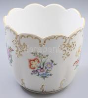 Hollóházi eton mintás nagy kaspó. Kézzel festett, jelzett, hibátlan 20 cm