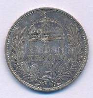 1914KB 1K Ag "Ferenc József" T:AU,XF patina Adamo K5.1