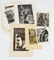 Farkas József (1933-): kb. 50 db ex libris és kisgrafika, közt néhány erotikus. Klf. technikák, papír, részben jelzett, klf. méretekben,