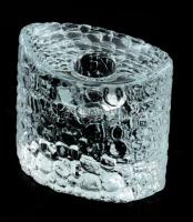 Vintage kristály gyertyatartó, 8,5x8 cm