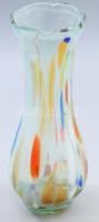 Anyagában multicolor színezett váza, m: 28 cm