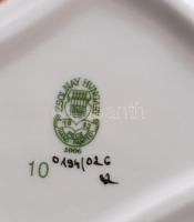 Zsolnay 2 darab pillangó mintás rombusz kínálótál, jelzett, hibátlan, h: 18 cm