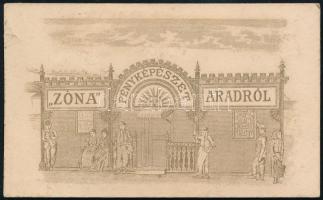 cca 1900-1910 Csoportkép rendőrtiszttel, vizitkártya Vágó aradi ,,Zóna" fényképészeti műtermébő...