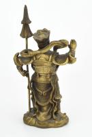 Dharma őrző király Buddhista réz szobor m: 16 cm