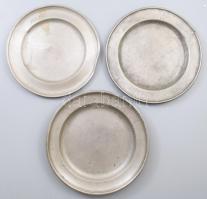 3 db antik ón tál, pecséttel jelzettek 22-24 cm