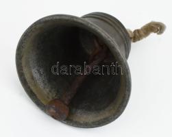 1901 Antik fém kolomp, vésett mintával, m: 9 cm