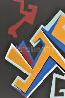 Frank Magda (1914-1997): Szoborterv. Szitanyomat, papír, jelzett. 33×24 cm Sarkán törésnyommal