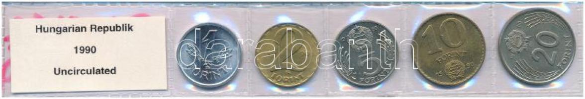 1990. 1Ft-20Ft (5xklf) "Köztársaság felirat, Népköztársaság címer" nem hivatalos, kiadatla...