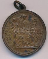 1896. "Milleniumi emlék / I. Ferencz József" kétoldalas bronz emlékérem füllel (30mm) T:XF