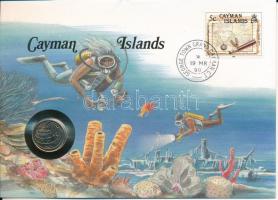 Kajmán-szigetek 1987. 10c felbélyegzett borítékban, bélyegzéssel, német nyelvű leírással T:UNC, patina Cayman Islands 1987. 10 Cents in envelope with stamp and cancellation, with German description C:UNC, patina