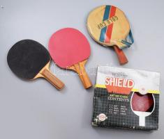 4 darab asztalitenisz ütő, egyik dobozában