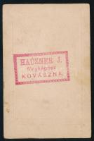 cca 1900 Fiatal férfi portréja, vizitkártya, Haúzner J. fényképész, Kovászna (Covasna), 11x7 cm (Rit...