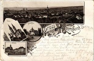 1894 (Vorläufer) Naumburg (Saale), Dom, Marienthor, Marktplatz / cathedral, square. Carl Becker Kunstantalt Art Nouveau, floral, litho (EK)