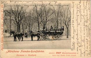 1906 München, Munich; I. Münchener Fremden Rundfahrten Hermann v. Bomhard / round trip in horse chariot (EK)
