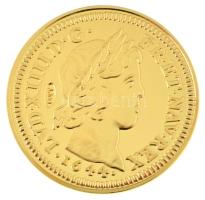 DN "Történelmi aranypénzek - XIV. Lajos, 4 Louis d'Or, 1644" aranyozott Cu-Zn utánveret "COPY" beütéssel, kapszulában (38mm) T:PP