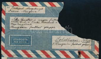 1954 Az Aranycsapatnak küldött eksztatikus rajongói levél egy ismeretlen 44 éves nőtől a labdarúgó v...