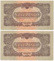 1944. 100P "A Vöröshadsereg Parancsnoksága", "XA 508319 - XA 508320" (2x) sorszámkövetők T:XF Adamo P47
