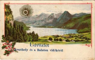 St.Gilgen am Wolfgangsee. Art Nouveau, floral, litho (fl)