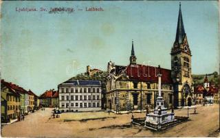 1916 Ljubljana, Laibach; Sv. Jakoba trg. / square (EK)