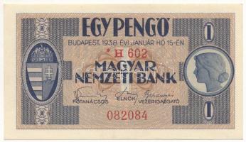 1938. 1P "* H 602 082084" T:AU / Hungary 1938. 1 Pengő "* H 602 082084" C:AU Adamo P1A