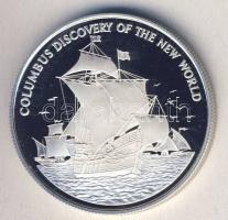 Jamaica 1989. 10$ Ag "Kolumbusz felfedezi az Új Világot" T:PP Csak 5500db!