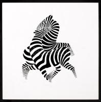 Vasarely, Victor (1908-1997): Zebrák. Szitanyomat, papír, jelzett, számozott (16/90), üvegezett fake...