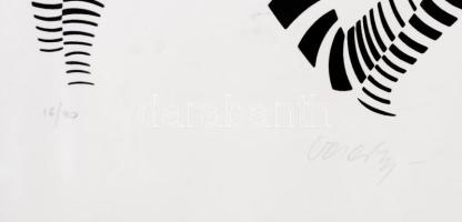 Vasarely, Victor (1908-1997): Zebrák. Szitanyomat, papír, jelzett, számozott (16/90), üvegezett fake...