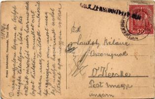 1918 Egna, Neumarkt an der Etsch (Südtirol); Unterer Platz / square (worn corners)