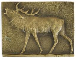 Maugsch Gyula (1882-1945): Gímszarvas. Jelzett, bronz, 7x9,5 cm