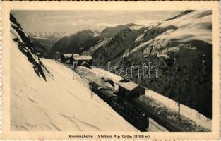 1923 Alp Grüm, Berninabahn Station / railway station, train