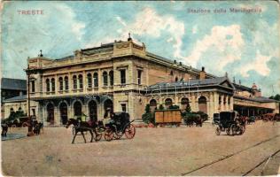 1915 Trieste, Stazione della Meridionale / railway station (wet damage)