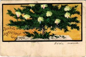 1902 Boldog Karácsonyi Ünnepeket! D.T.C.L. Ser. 196. No. 5. / Christmas greeting art postcard (EK)