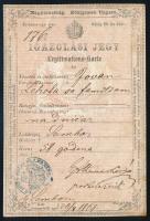 1869 Igazolási jegy horvát személy részére