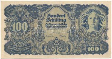 Ausztria 1945. 100Sch "1063 47577" T:F szép papír Austria 1945. 100 Schilling "1063 47577" C:F fine paper Krause 118.