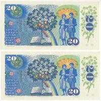 Csehszlovákia 1988. 20K (2x) egyugrásos sorszámkövetők "E 28 572320 - E 28 572322" T:XF
C...